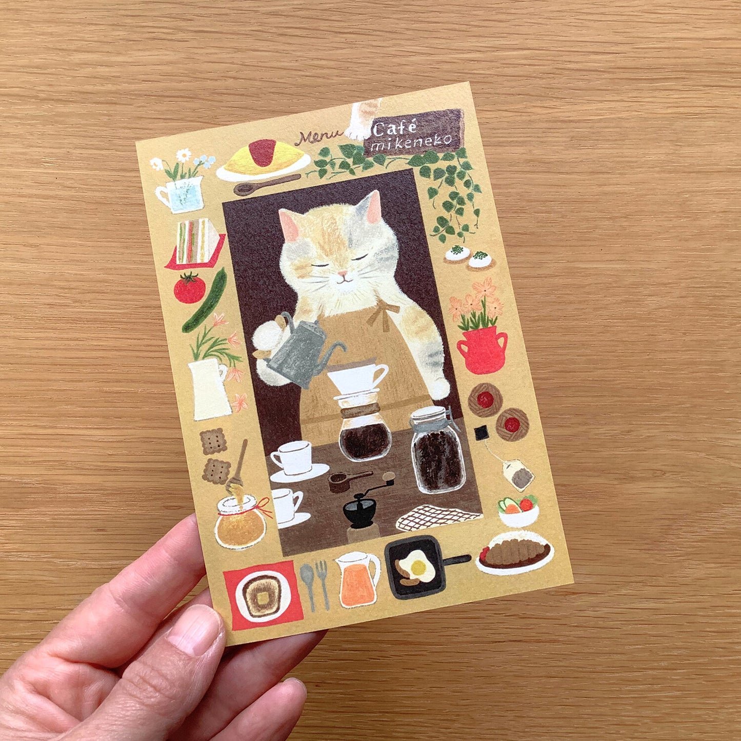 4Legs Postcard - Cafe Tortoiseshell Cat