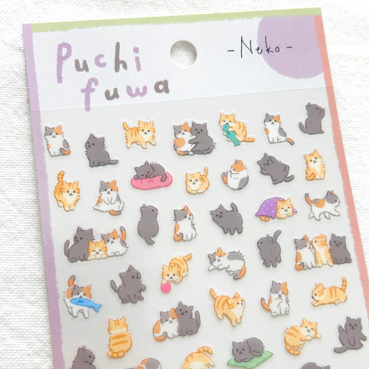 Mind Wave Puchi Fuwa Stickers - Fluffy Neko