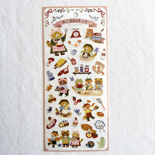 Mind Wave Merry Friends - Cat's Cooking sticker sheet. Perfect for decorating planners, scrapbooks, or recipe journals.