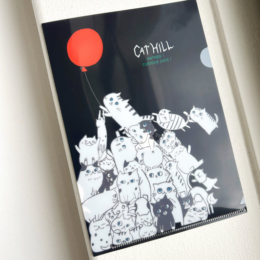 Shinzi Katoh A5 Clear Folder - Cat Hill Black
