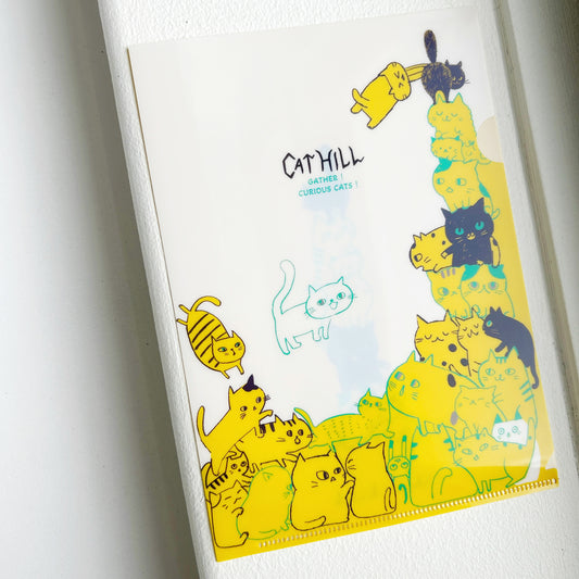Shinzi Katoh A5 Clear Folder - Cat Hill Yellow