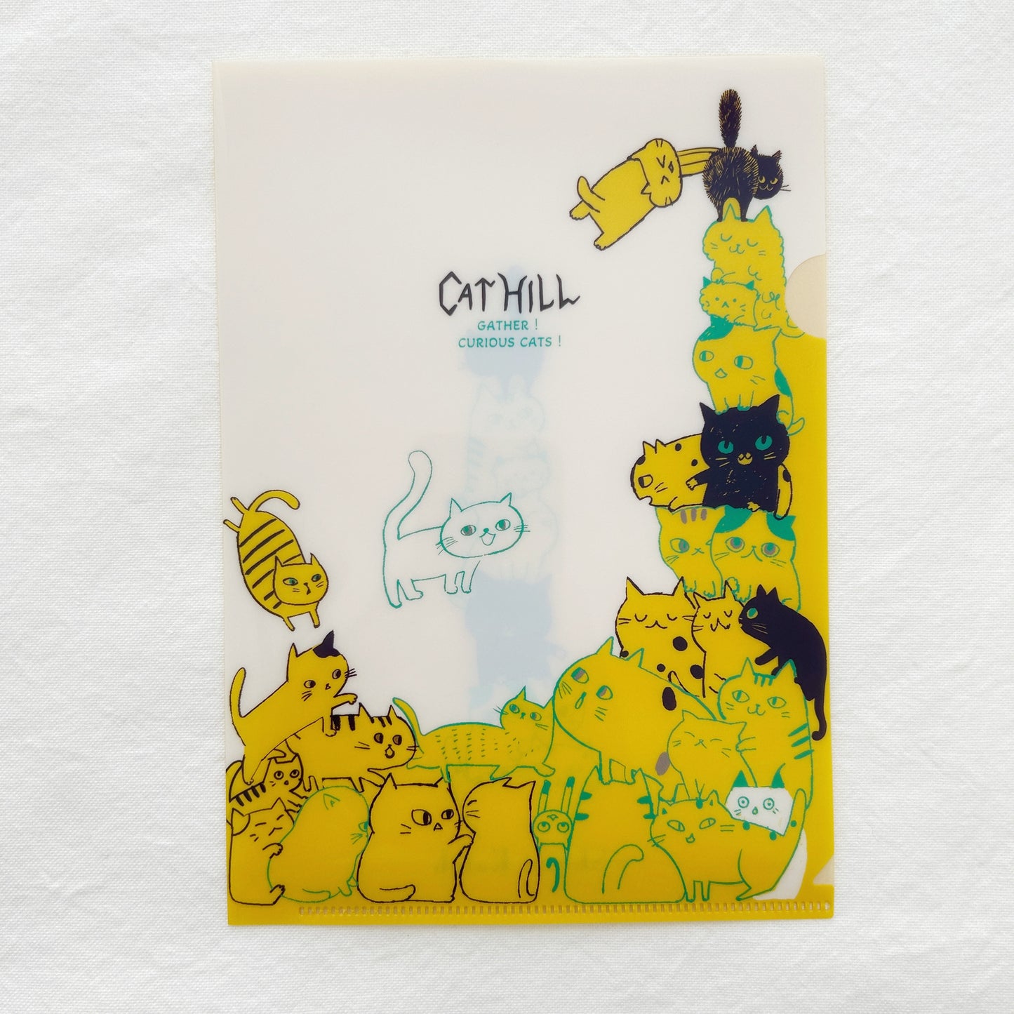Shinzi Katoh A5 Clear Folder - Cat Hill Yellow