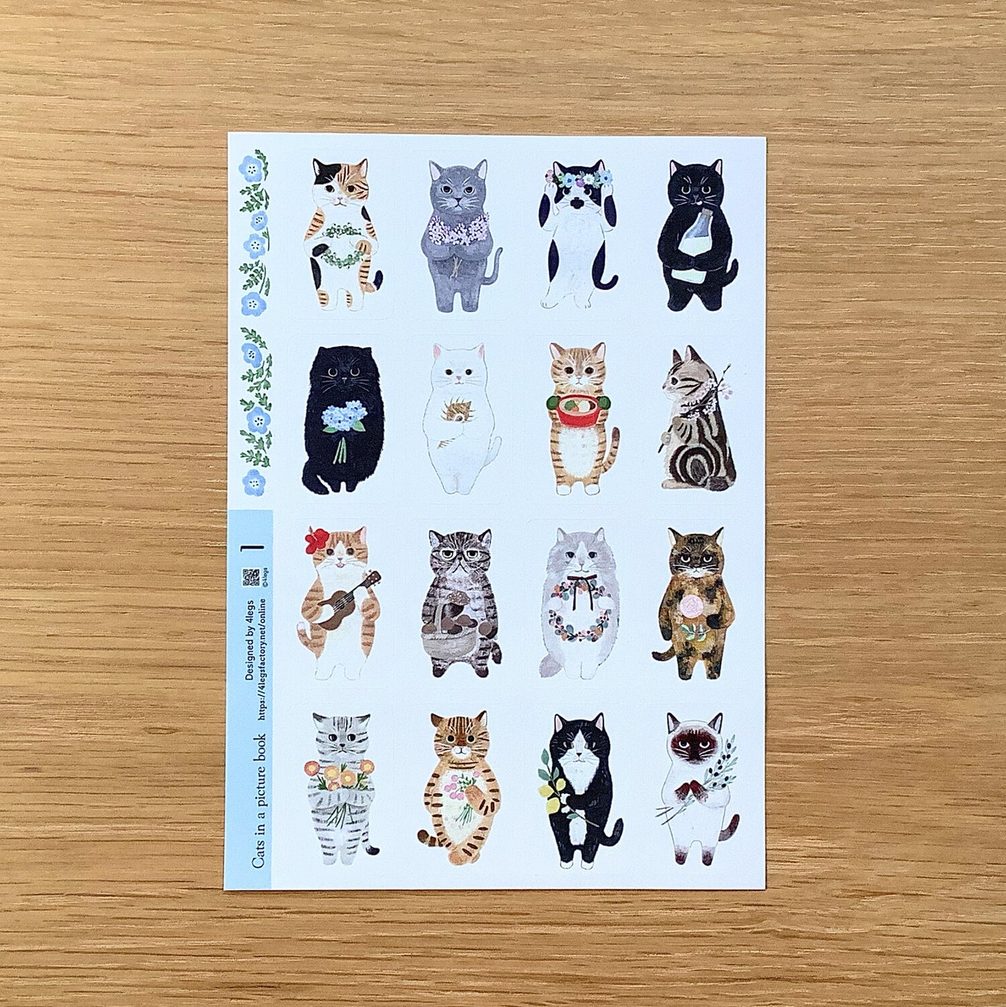 4Legs Sticker Sheet - Cat In A Picture Book 1