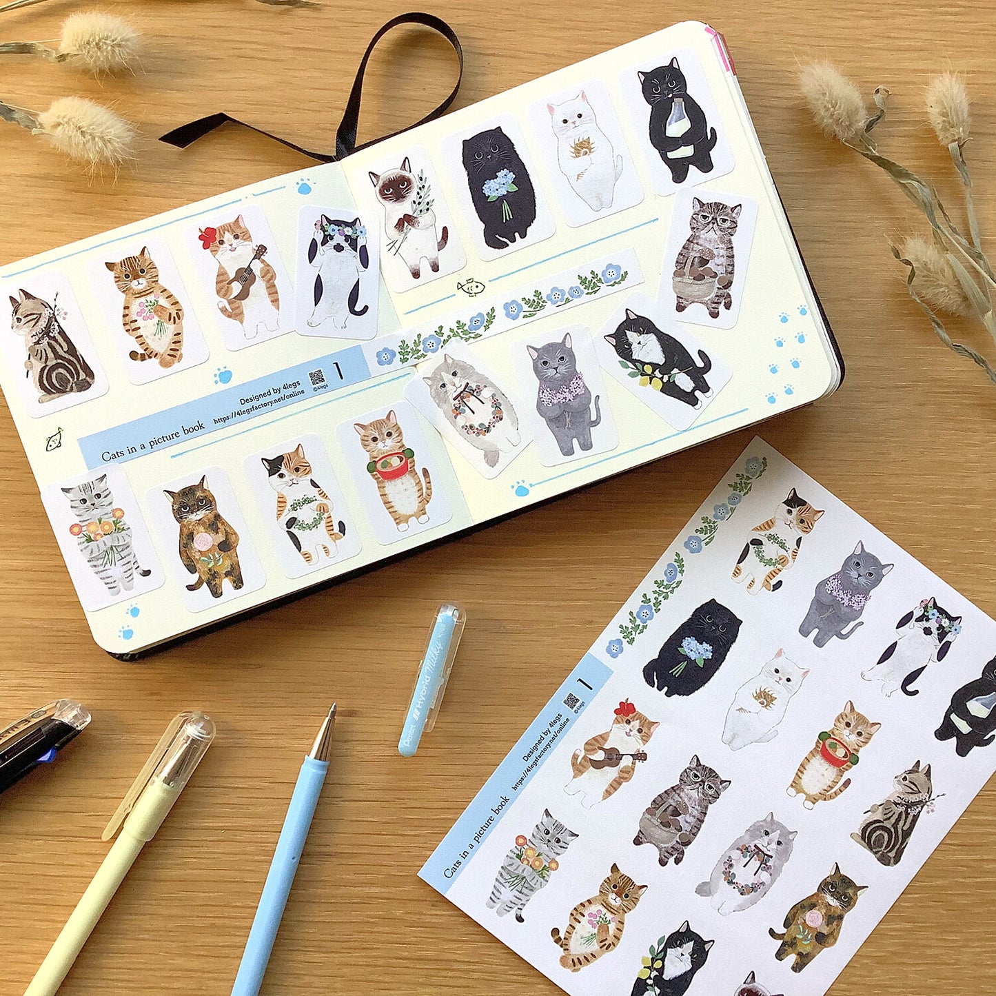 4Legs Sticker Sheet - Cat In A Picture Book 1