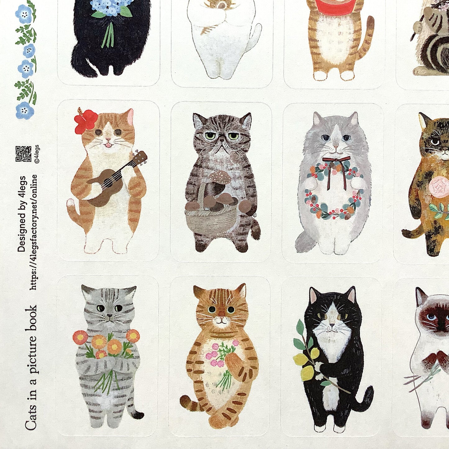 4Legs Sticker Sheet - Cat In A Picture Book 1