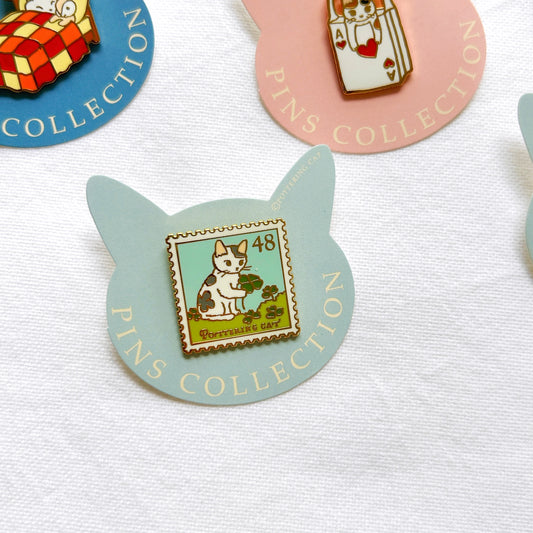 Pottering Cat Enamel Pin - Clover