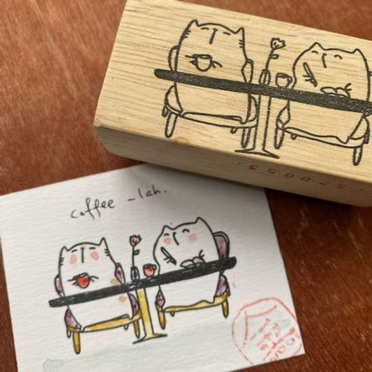 Catdoo Rubber Stamp - Coffee With Friends