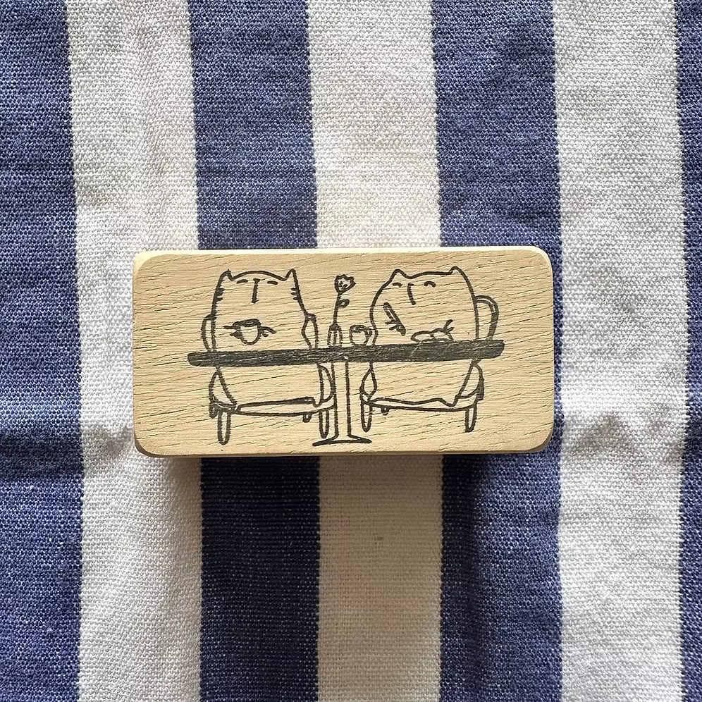 Catdoo Rubber Stamp - Coffee With Friends