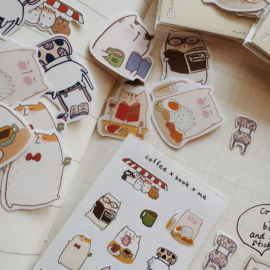 Catdoo Flake Stickers - Coffee x Book