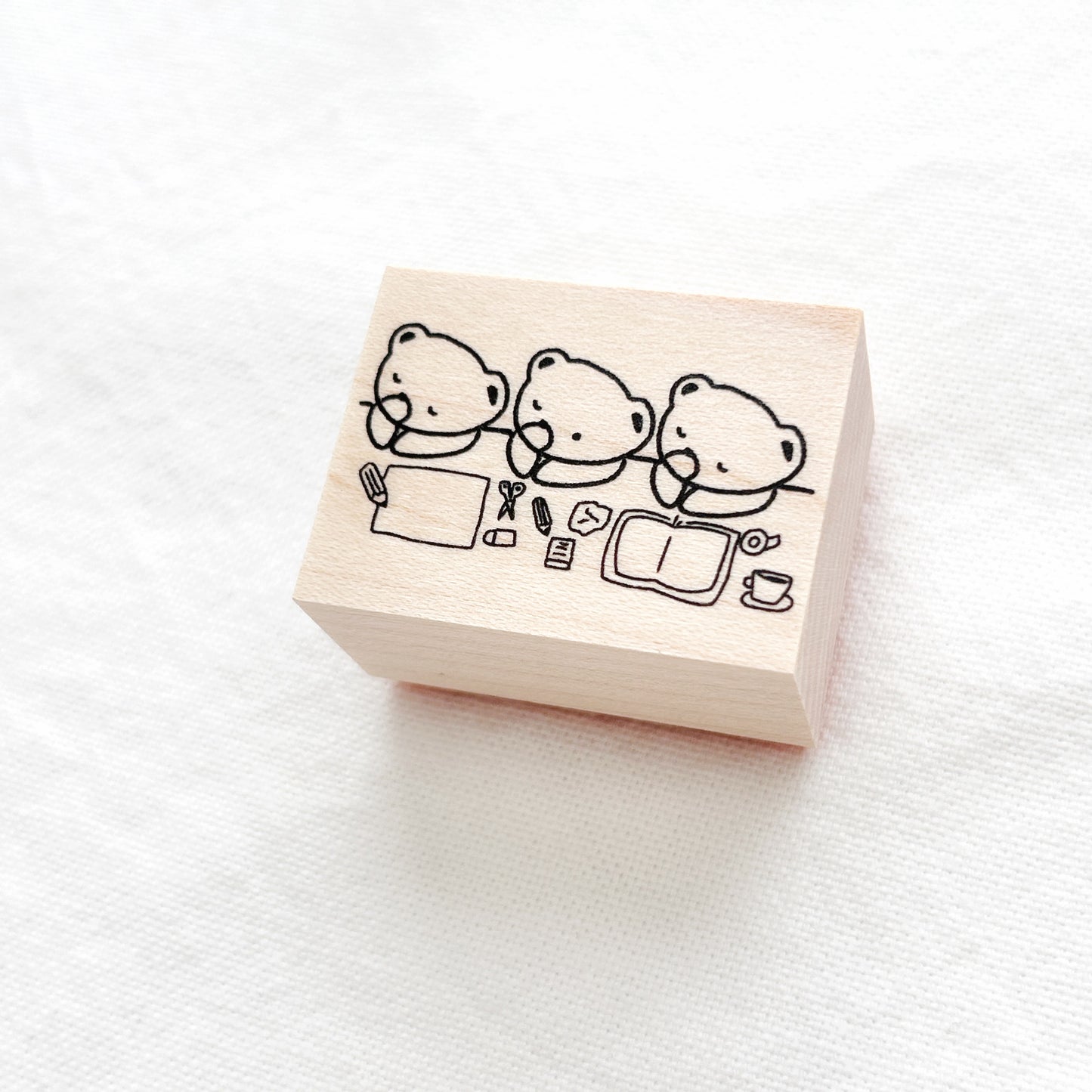 Ikhanko Rubber Stamp - Bears at the Desk