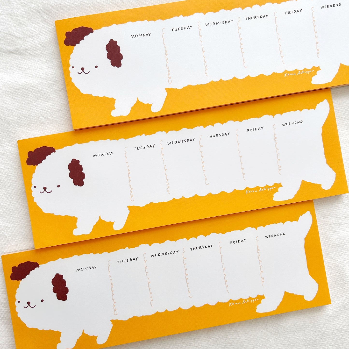 Daisy Dog Weekly Desk Planner