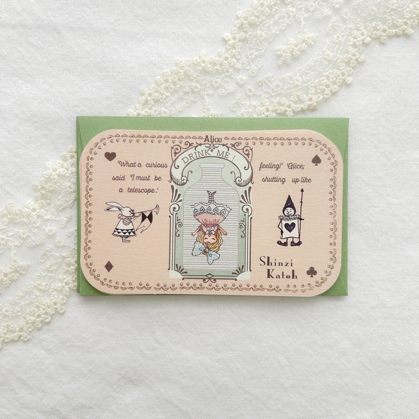 Shinzi Katoh Message Card Set - Alice Drink Me