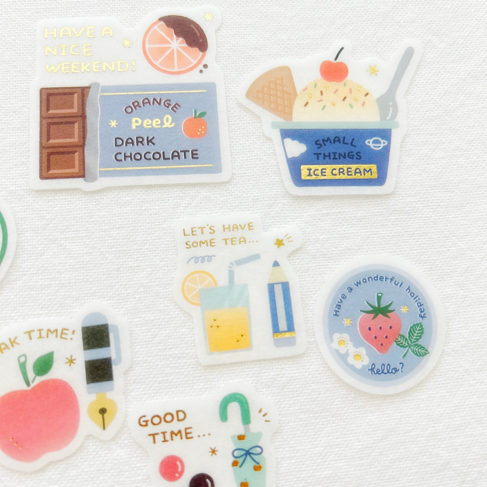 Eric Small Things Flake Stickers, cute mini sticker set featuring various designs, perfect for planners, journals, scrapbooking, and DIY crafts.