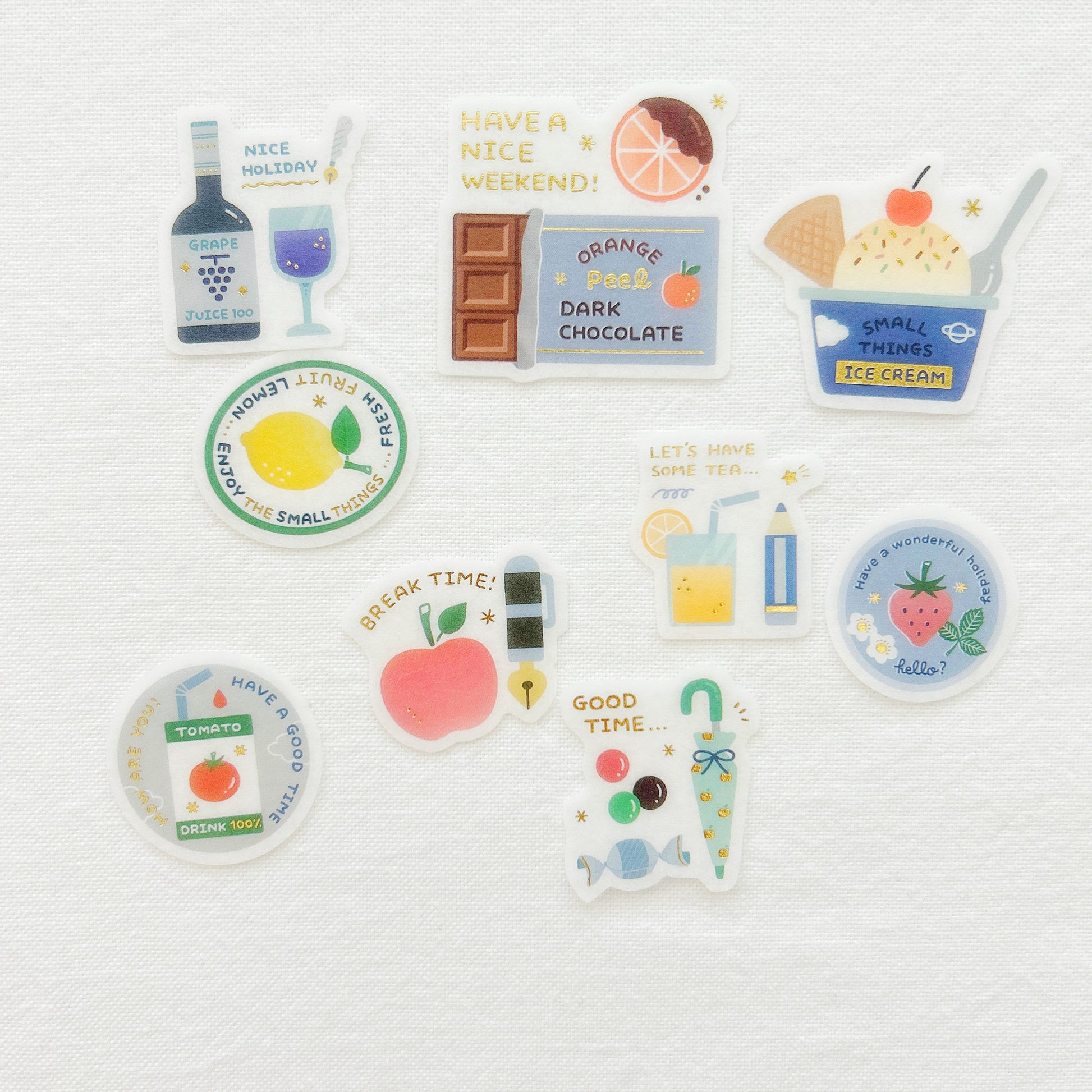 Eric Small Things Flake Stickers, cute mini sticker set featuring various designs, perfect for planners, journals, scrapbooking, and DIY crafts.
