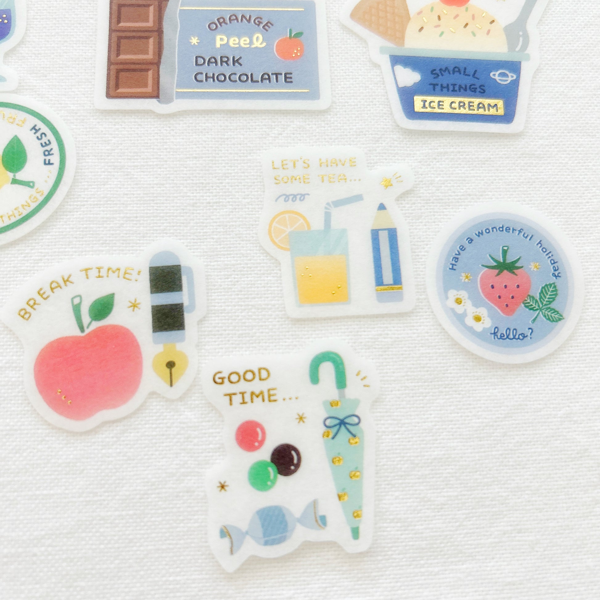 Eric Small Things Flake Stickers, cute mini sticker set featuring various designs, perfect for planners, journals, scrapbooking, and DIY crafts.