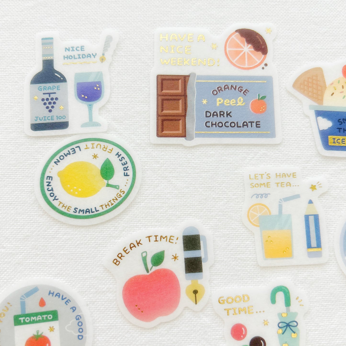 Eric Small Things Flake Stickers, cute mini sticker set featuring various designs, perfect for planners, journals, scrapbooking, and DIY crafts.