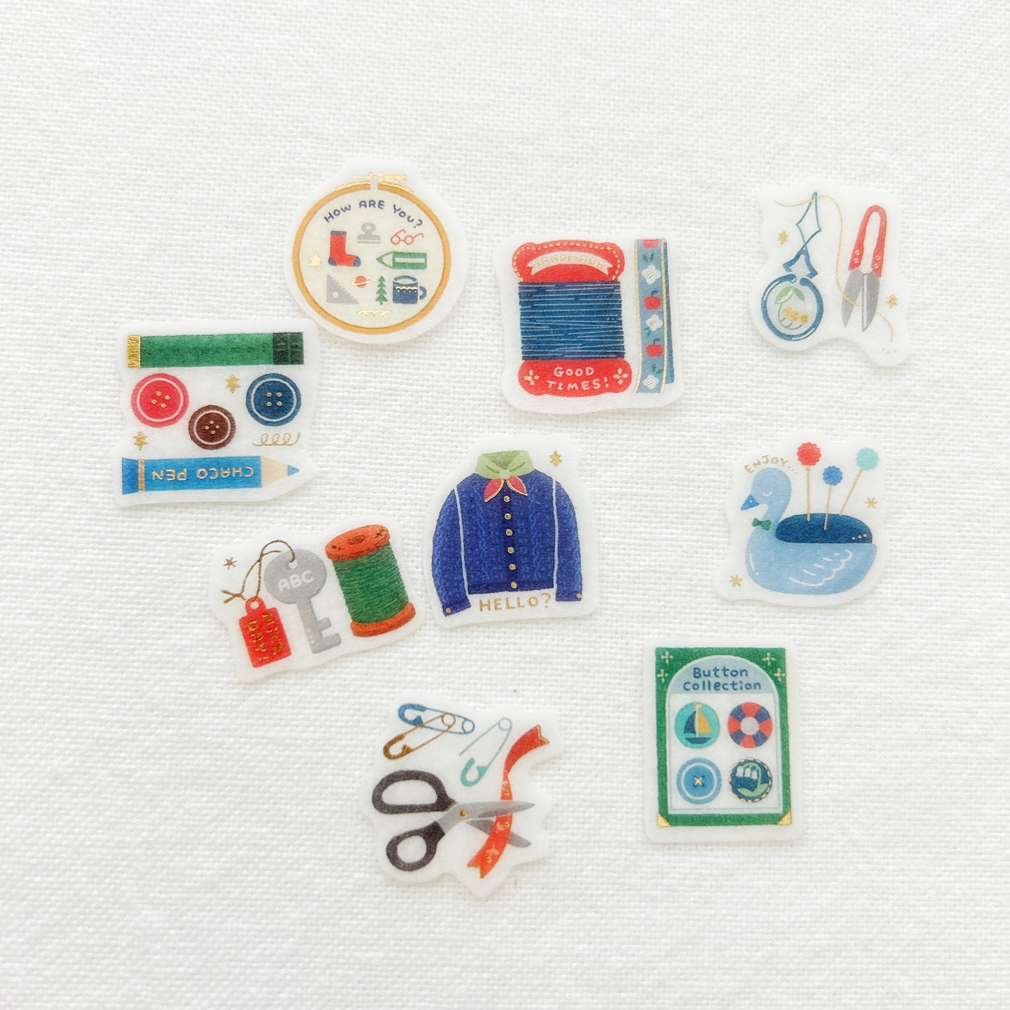 Eric Small Things Flake Stickers, cute mini sticker set featuring various designs, perfect for planners, journals, scrapbooking, and DIY crafts.