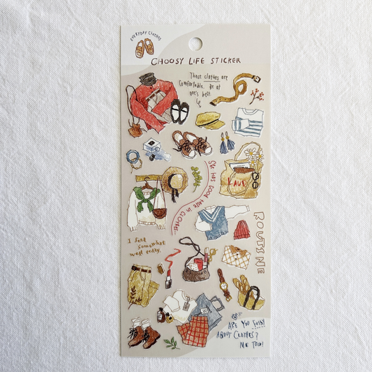 Mind Wave Choosy Life - Everyday Clothes sticker sheet. Perfect for planners, journals, or scrapbooks.