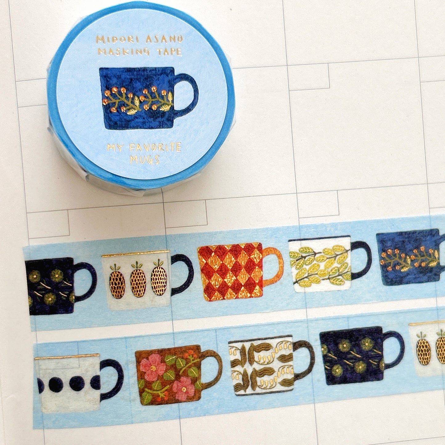 Midori Asano Gold Foil Stamped Washi Tape - My Favorite Mugs