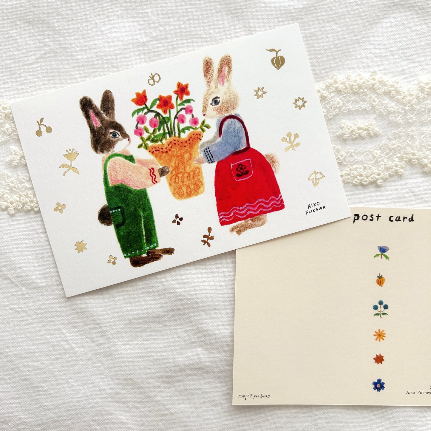 Aiko Fukawa Foil Stamped Postcard - Festival
