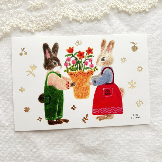 Aiko Fukawa Foil Stamped Postcard - Festival