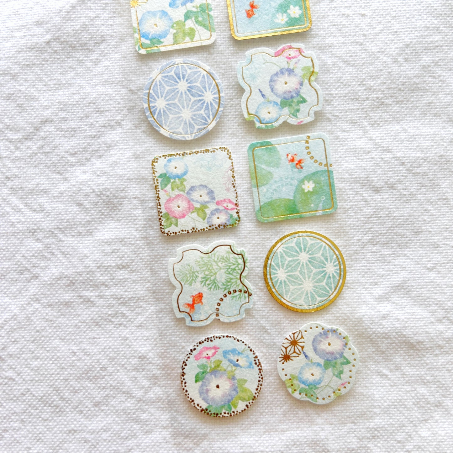 NB Gold Foil Stickers - Flower Fish