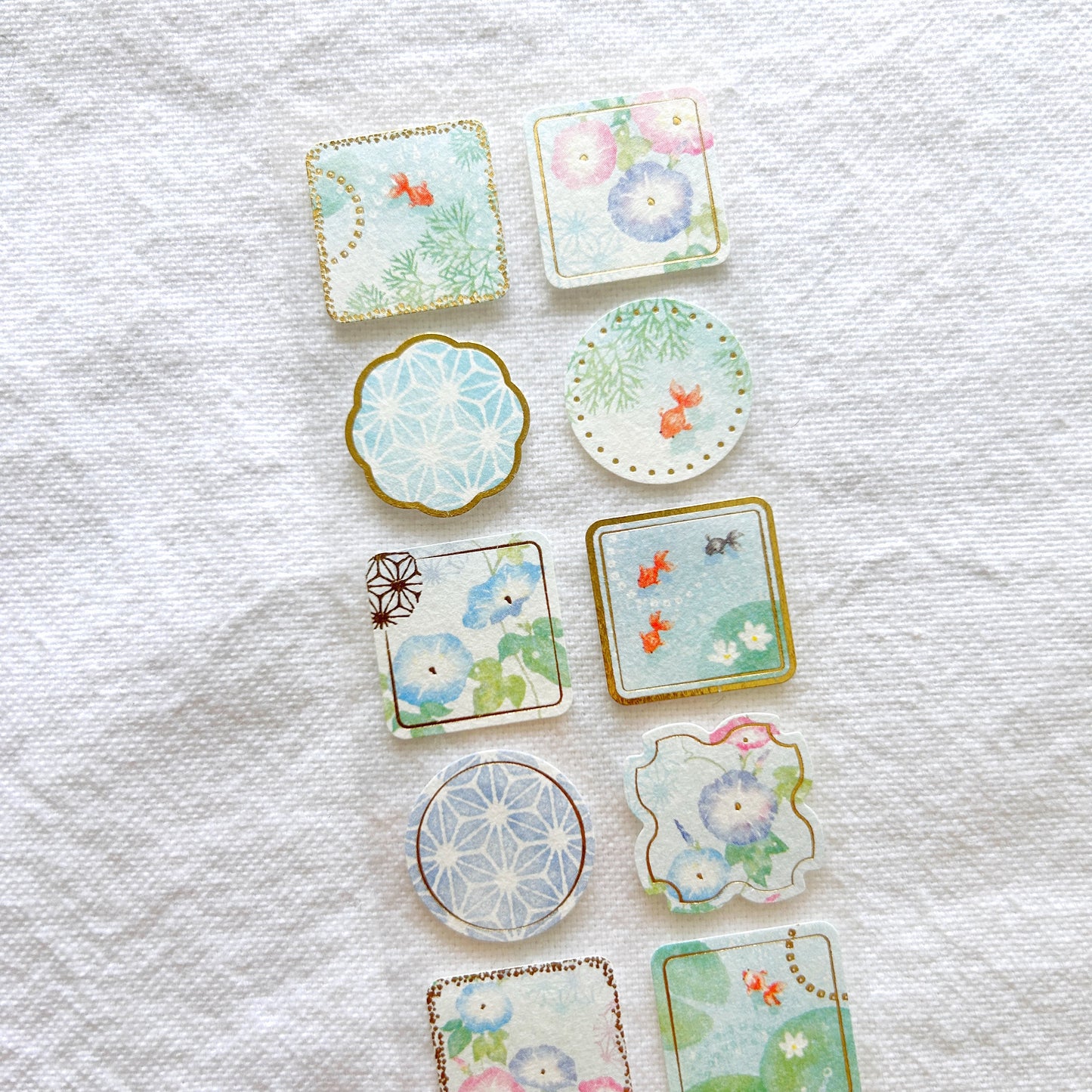 NB Gold Foil Stickers - Flower Fish