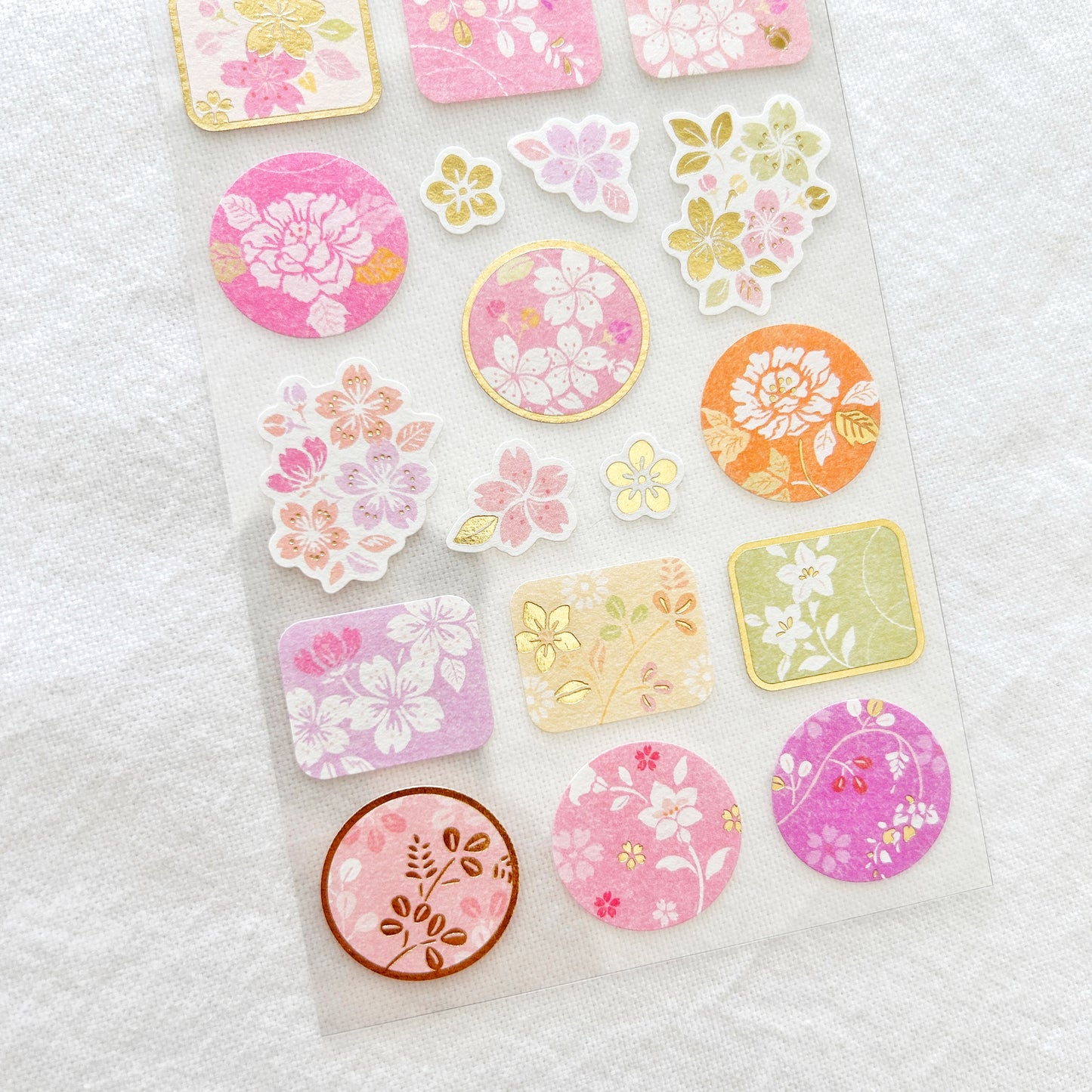 Wanowa Gold Foil Sticker Sheet - Flower and Grass