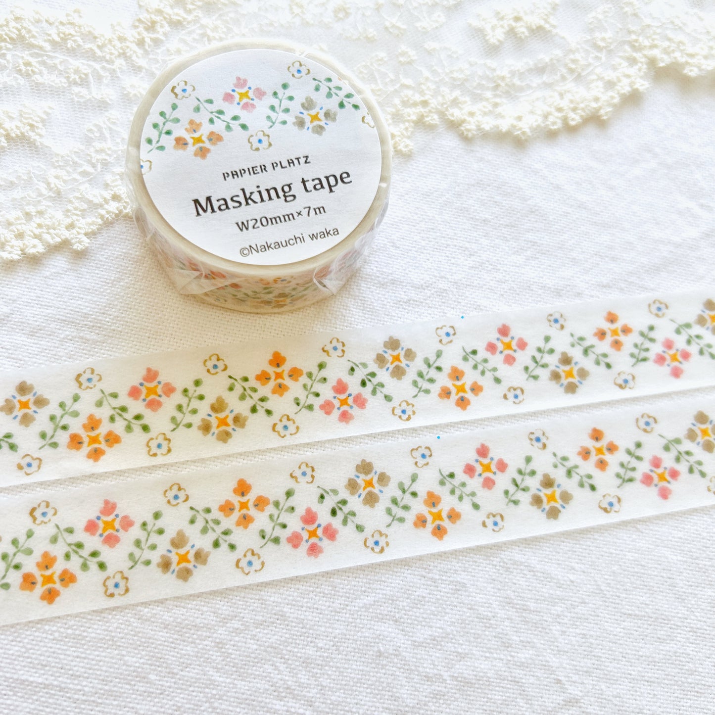 Washi tape of flower pattern