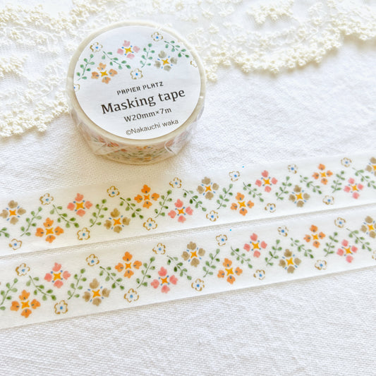 Washi tape of flower pattern
