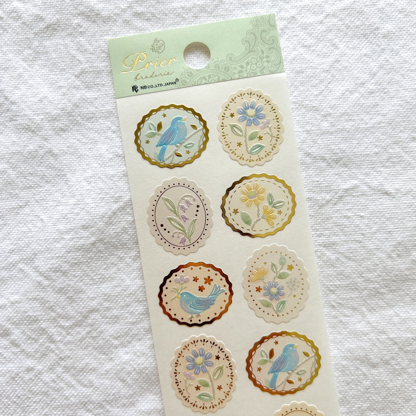 NB Gold Foil Stickers - Blue Bird and Flowers