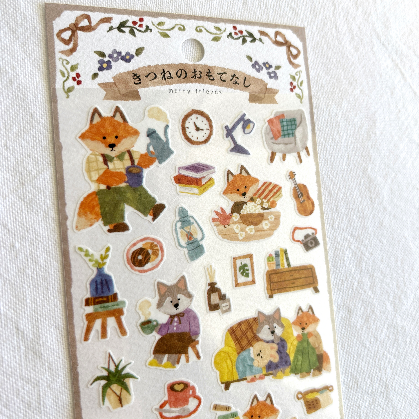 Mind Wave Merry Friends - Fox Hospitality sticker sheet. Perfect for embellishing journals, planners, or scrapbooks.