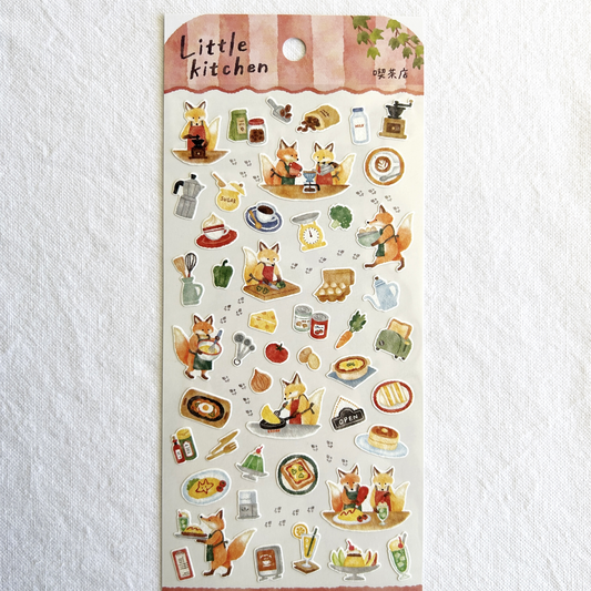 Mind Wave Little Kitchen - Fox's Coffee Shop sticker sheet.  Perfect for journaling, scrapbooking, and creative craft projects.