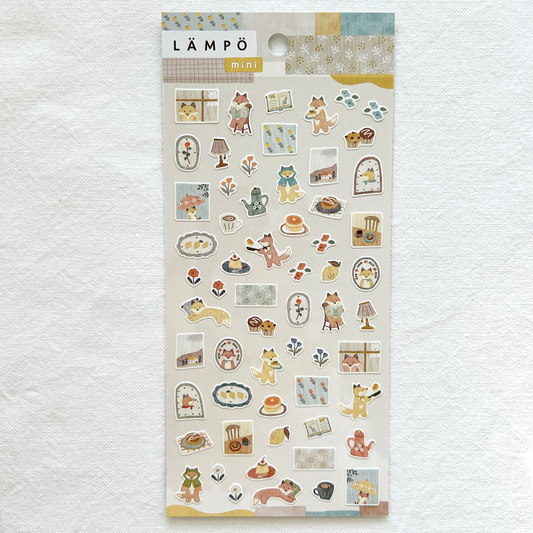 Mind Wave Lampo - Fox and Rain sticker sheet.  Perfect for journaling, scrapbooking, bullet journal, and creative craft projects.