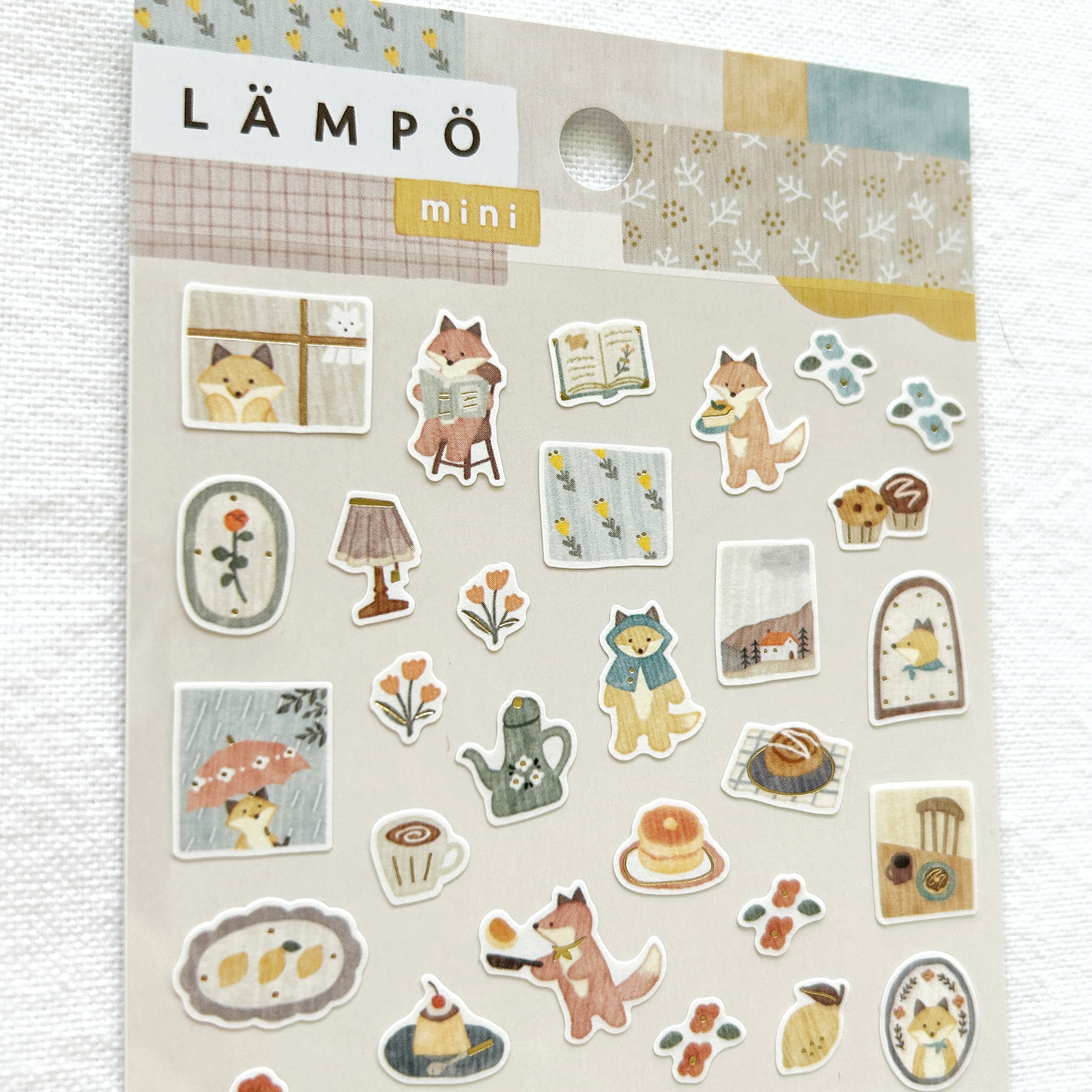 Mind Wave Lampo - Fox and Rain sticker sheet.  Perfect for journaling, scrapbooking, bullet journal, and creative craft projects.