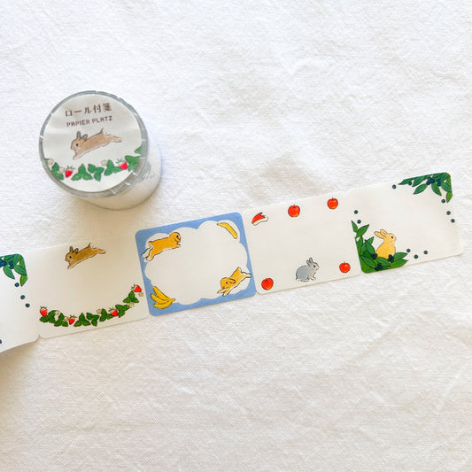 Papier Platz Rolled Sticky Notes - Bunny and Fruits