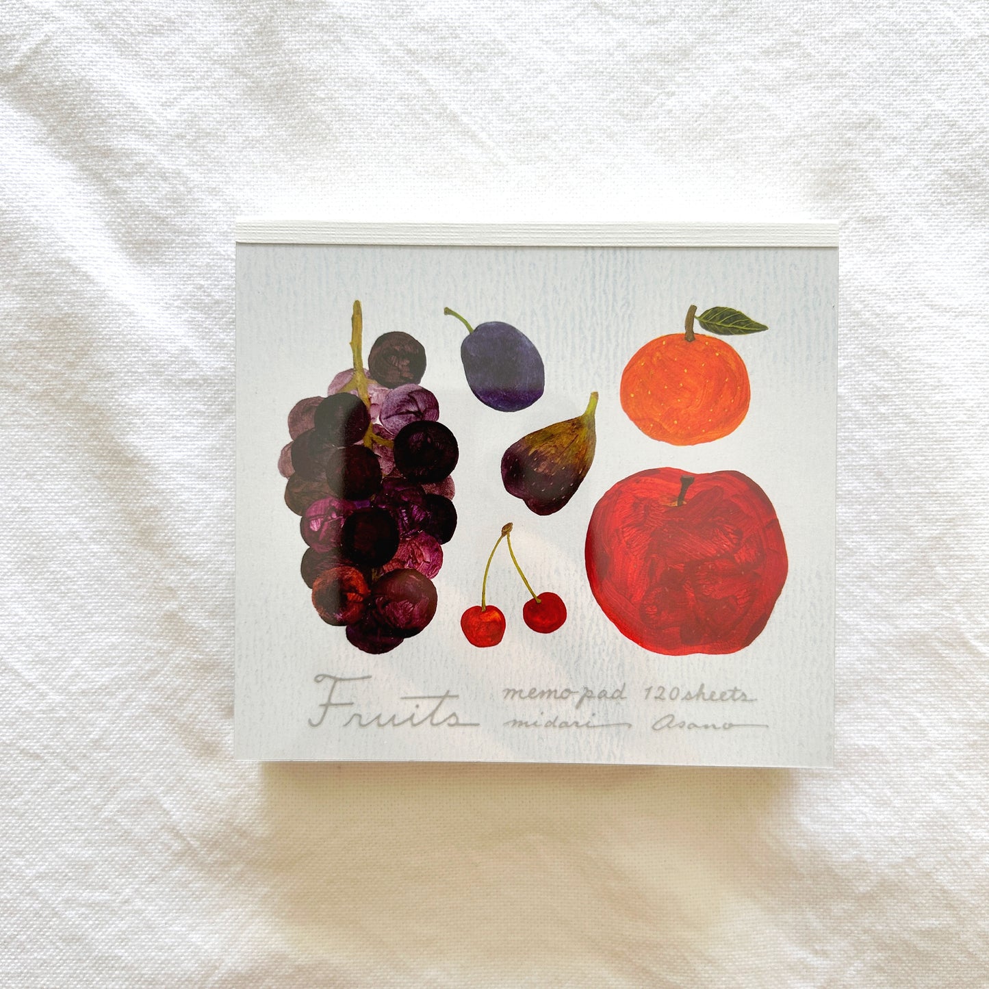 memo pad of colorful fruits
