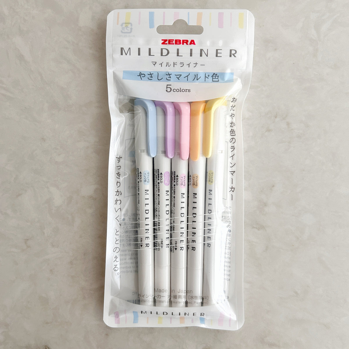 Zebra Mildliner Dual-Tip Highlighter 5 Color Set - Gentle