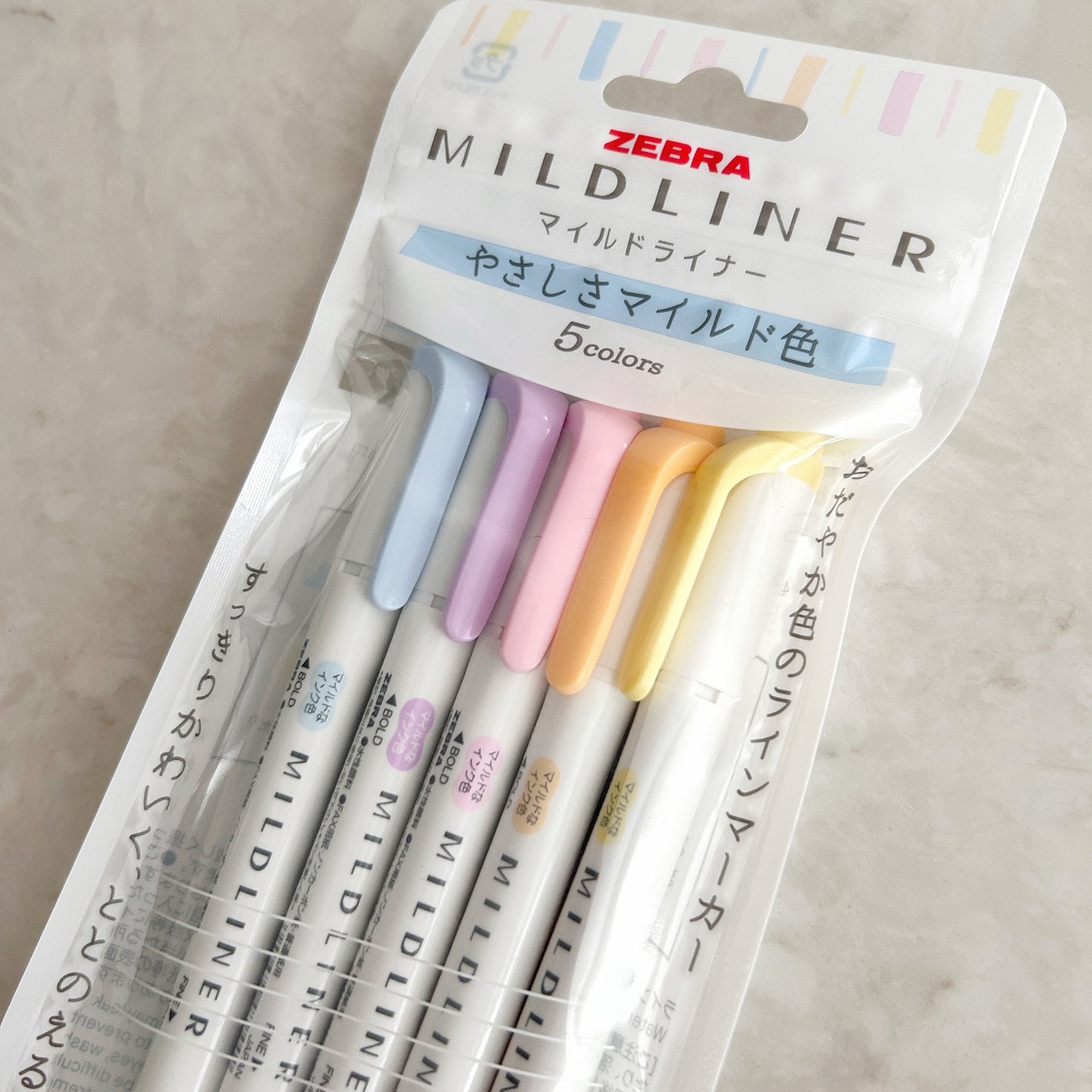 Zebra Mildliner Dual-Tip Highlighter 5 Color Set - Gentle