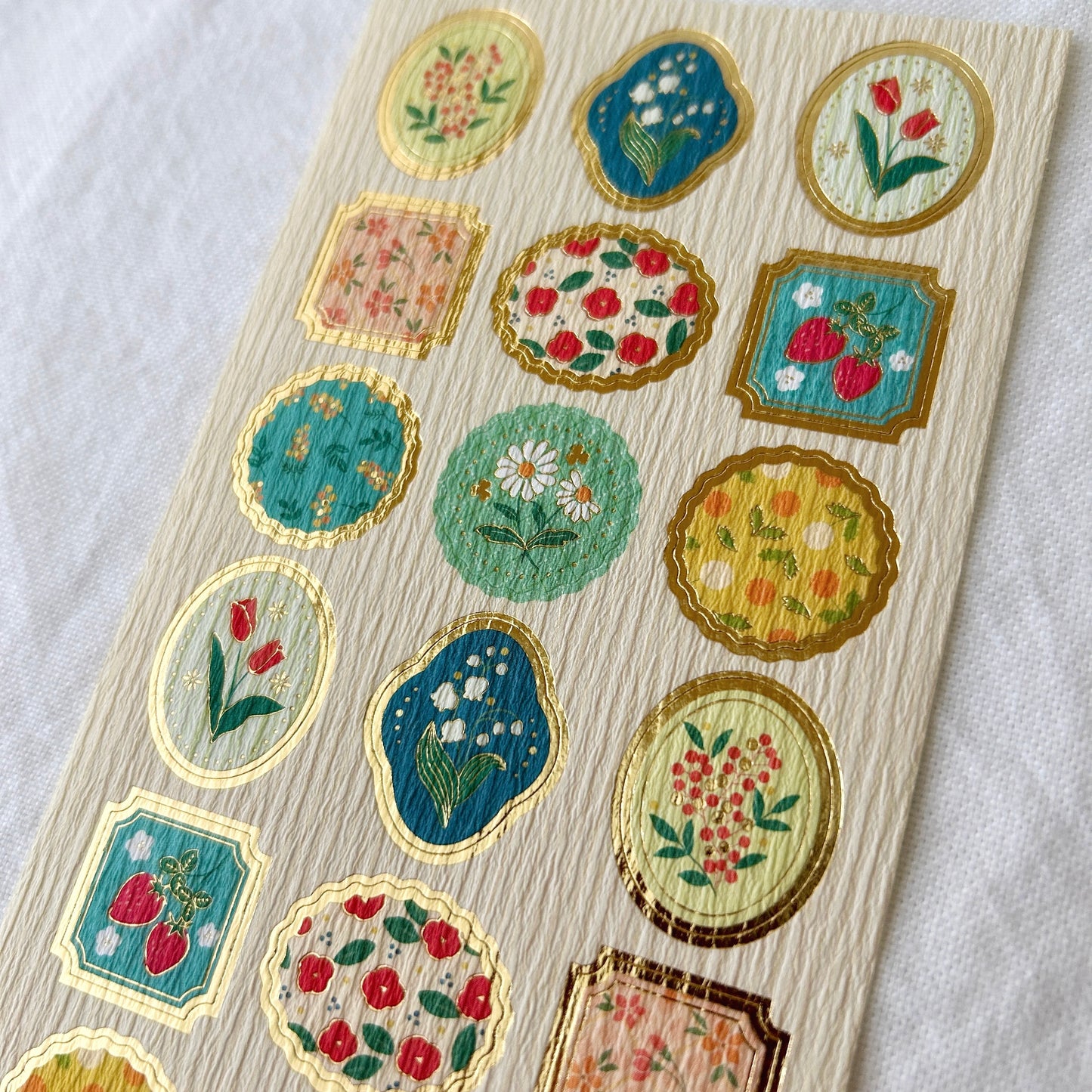 Japanese Gold Foil Sticker Sheet - Retro