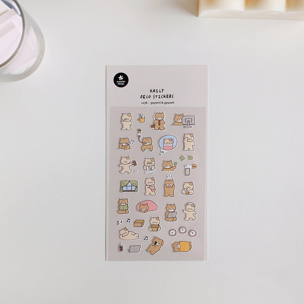 A sticker sheet of cats.