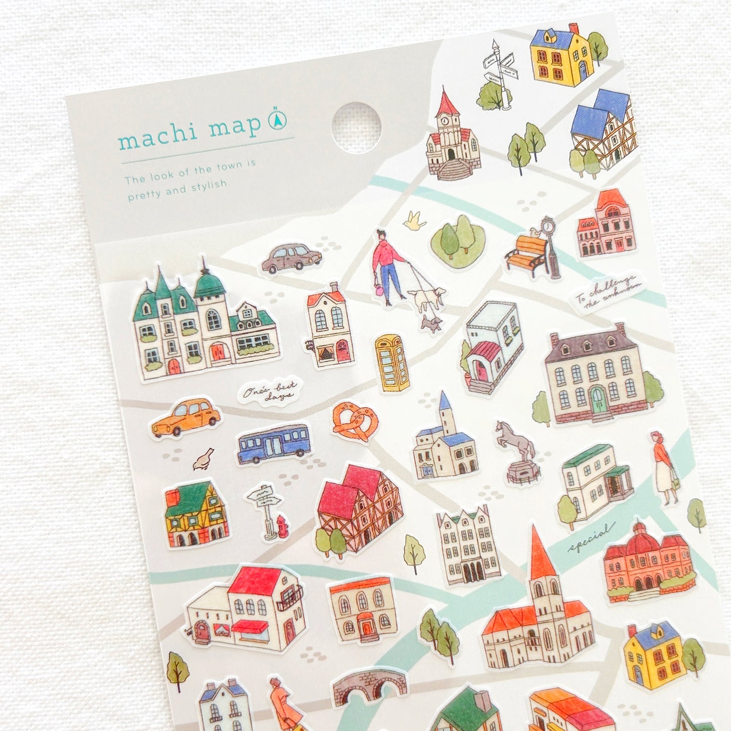 Mind Wave Town Map Stickers - Grey City