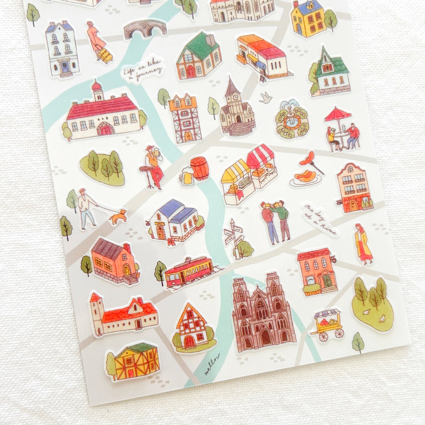 Mind Wave Town Map Stickers - Grey City