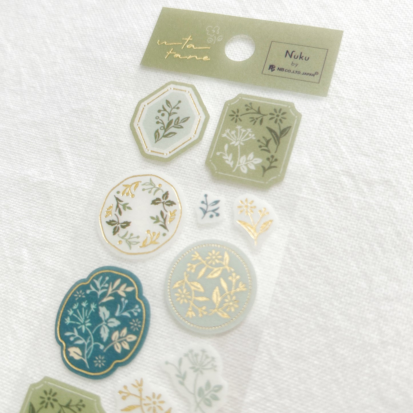 Nuku Gold Foil Washi Stickers - Herb