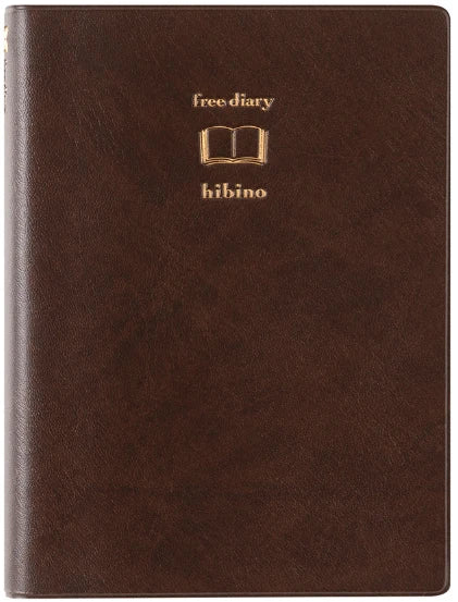 Midori Hibino Free Diary - Undated Daily - A6 - Brown