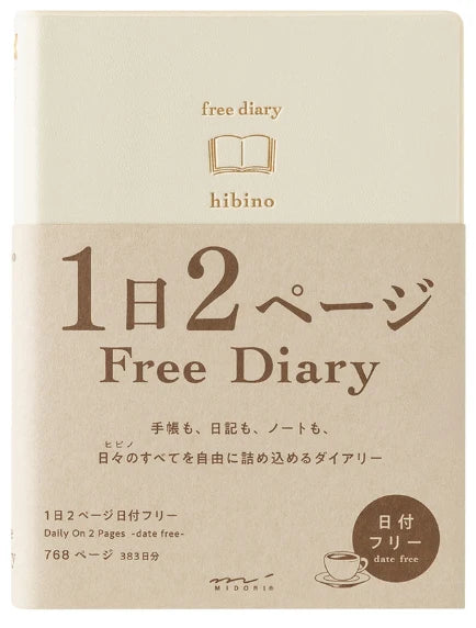 Midori Hibino Free Diary - Undated Daily - A6 - Ivory