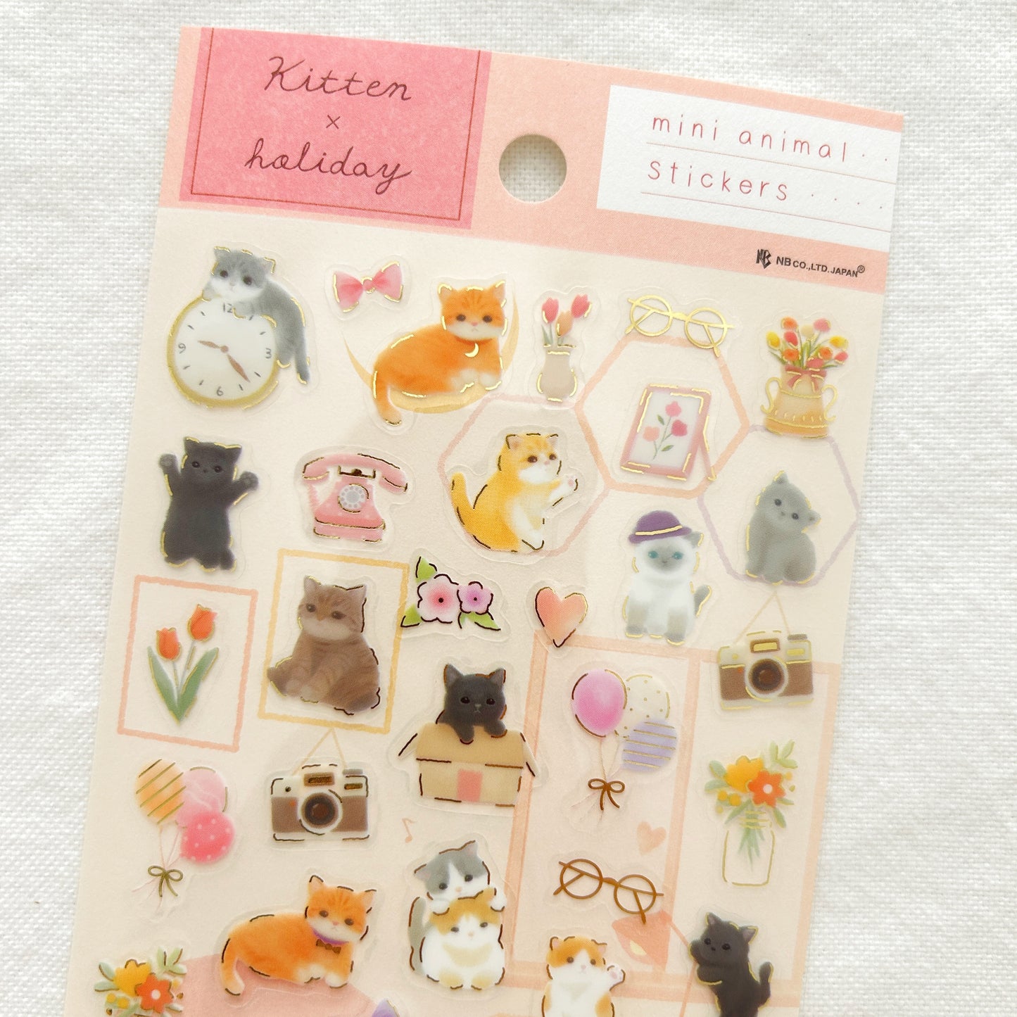 Japanese Clear Sticker Sheet - Kittens