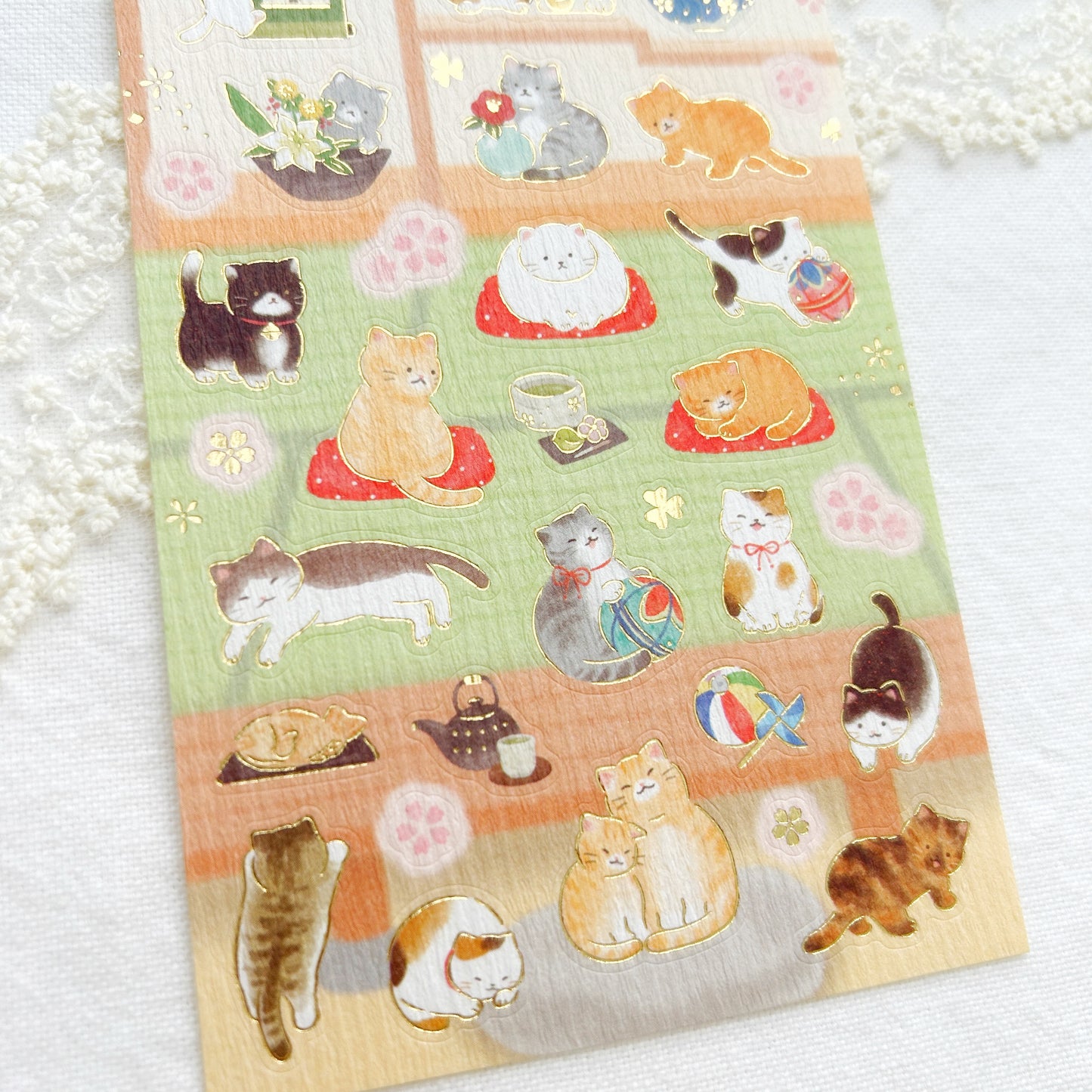 NB Gold Foil Stickers - Kitties and Japanese Style Rooms