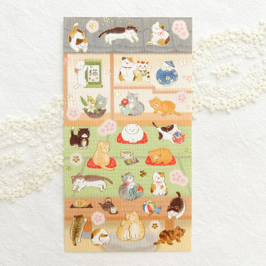 NB Gold Foil Stickers - Kitties and Japanese Style Rooms