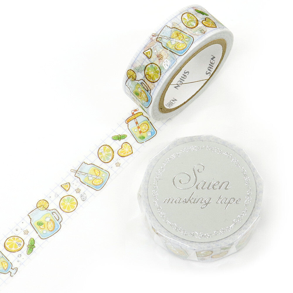 Saien Silver Foil Washi Tape - Sweet Lemonade
